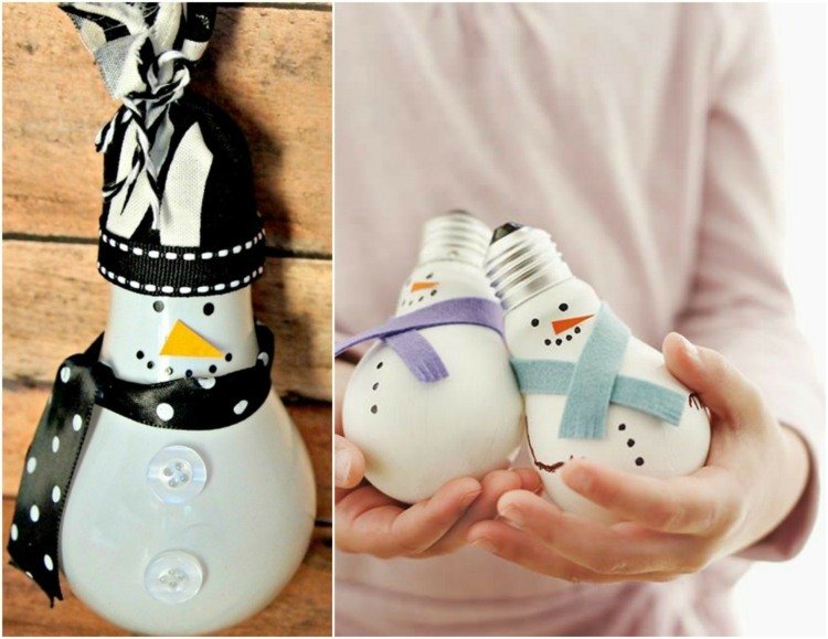 S klobúkom alebo bez klobúka žiarovka vyzerá skvele a je to perfektný darček snehuliak-drotar-žiarovky-farba-biela-plsť-šatka-saténová stuha-čiapočka-gombíky