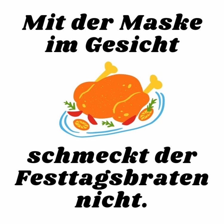 Vtipné ozdoby na vianočný stromček s riekankou - S maskou na tvári pečienka nechutí