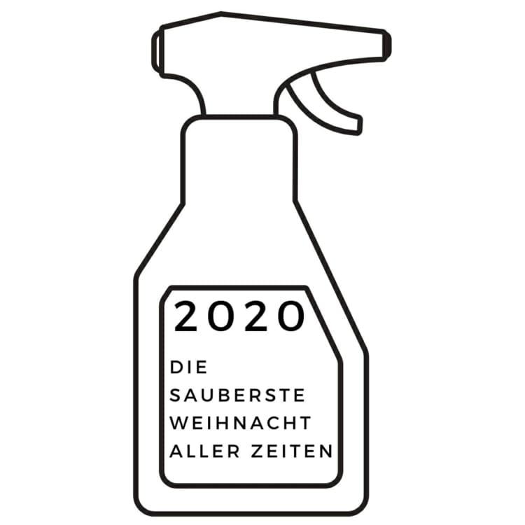 Dezinfekčný prostriedok ako motív pre vtipné vianočné gule a prívesky