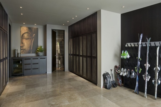 Skuhütte luxusný dizajn-moderná výzdoba haly Lyžiarska chata, moderný luxusný interiérový dizajn, výzdoba chodby