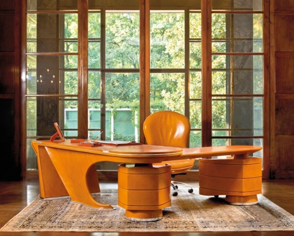 klasický kancelársky interiér oranžový Taliansko Kancelársky nábytok moderný kancelársky dizajn
