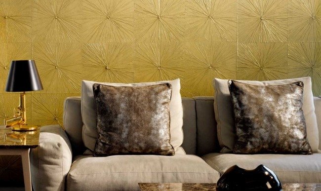 Dizajn tapety-žlté nápady-vzor s textúrou Tapeta moderný dizajn-Belgické žlté nápady Vzor s umelou textúrou