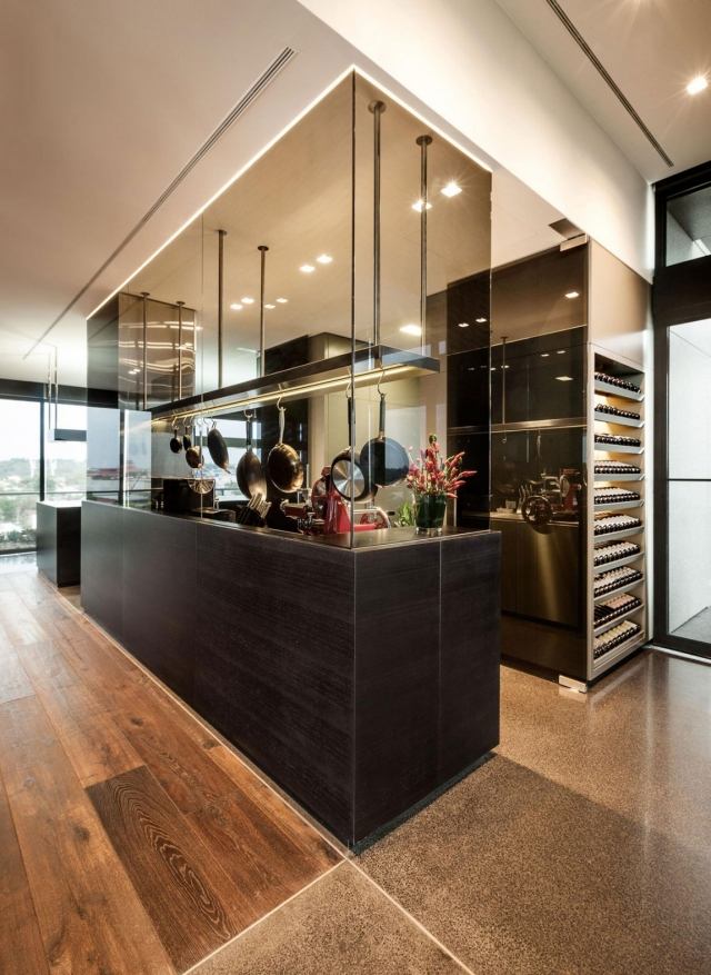 JAM-kuchyňa tmavá drevená podlaha-parketové zariadenie nápady moderný strešný dom