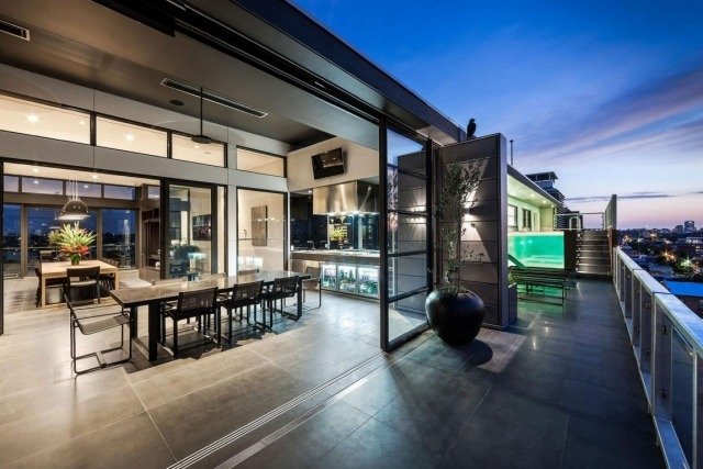 Penthouse apartment-JAM Architects luxusné zariadené izby otvorené so strešným bazénom-Coppin-Austrália