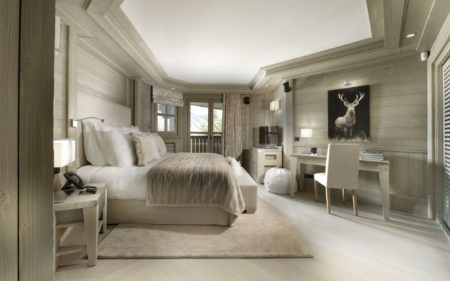 luxusné nápady na zariadenie spální, podlahové steny z pieskovej farby Nápady pieskové farebné podlahové steny posteľ tkanina poťah na čelo postele