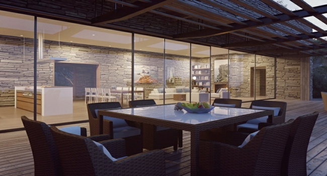 ratanový nábytok modernej architektúry Ratanový záhradný stoličkový nábytok