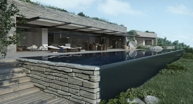 Dizajnová pergola do záhrady z prírodného kameňa Dizajn záhradnej pergoly