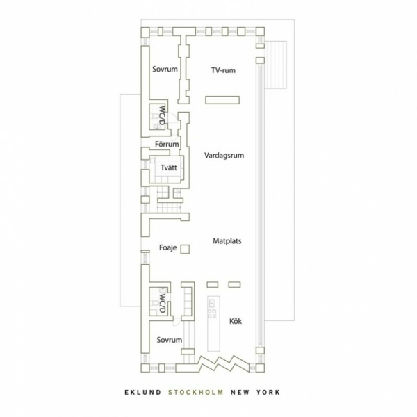 moderný plán domu na pláži, poschodie 1 moderný elegantný prímorský dom - plán