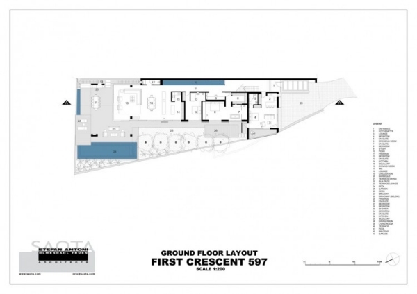 moderná luxusná prázdninová vila na prízemí s výhľadom na oceán