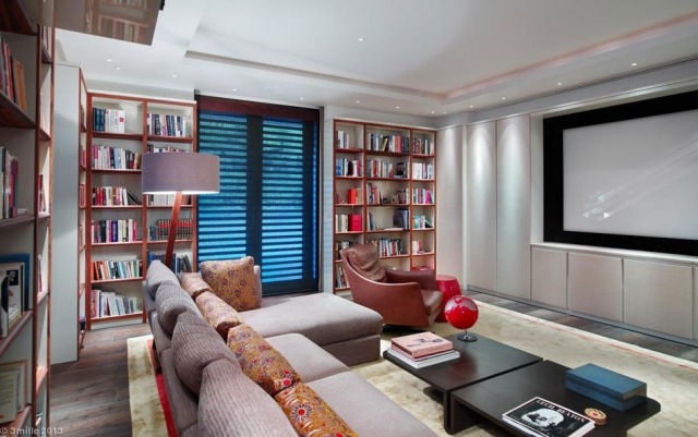 knižnice systému domáceho kina v luxusnom prázdninovom dome vo Francúzsku