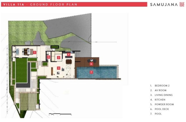 vila-samujana-thajsko-prízemný pôdorys