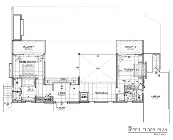 Pôdorys vily Chi Chi Phucket v Thajsku