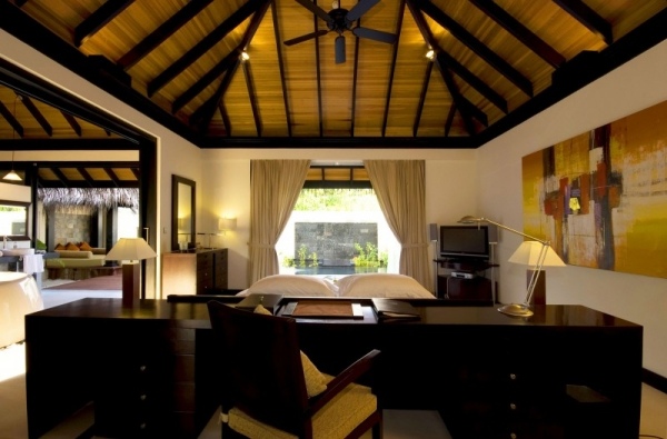 spálňa moderný dizajn zariadenie farebná schéma interiér maldivy spálňa trendový interiérový dizajn zariadenie farebná schéma interiér súkromný ostrov