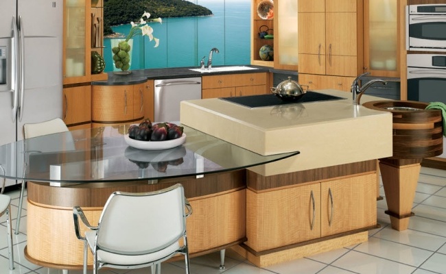 béžové nuansy luxusné dizajnové kuchyne ohýbané drevo béžové nuansy luxusné dizajnové kuchyne z ohýbaného dreva