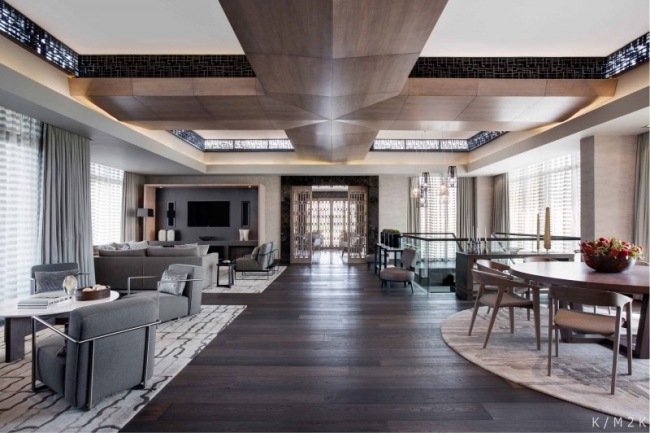 luxusný podkrovný byt kapské mesto drevený obklad obývací priestor