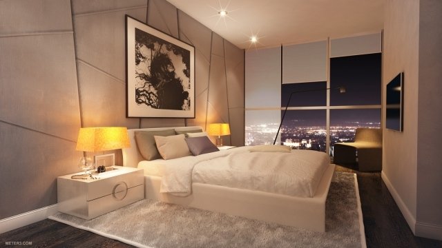 Cosmopolitan-penthouse-apartment-instanbul-panoramatický-výhľad-spálňa-dizajn