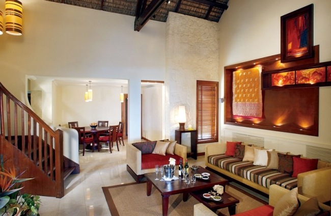 Zariadenie bytu-v exotickom štýle-nápady na bytové doplnky-rezort Zariadenie bytu-v exotickom štýle-bytové doplnky stropy drevené trámy