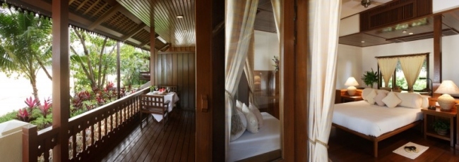 Bungalov Exotická veranda v spálni, tradičná konštrukcia