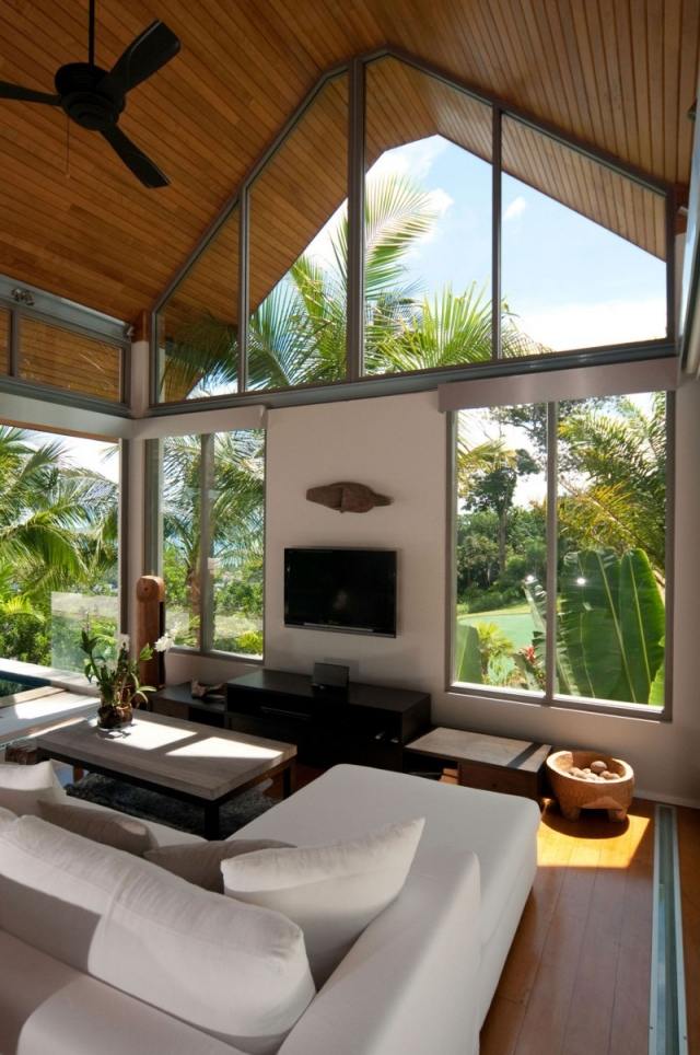 Tropická vila exotická dekoračná sedacia súprava-biely výhľad