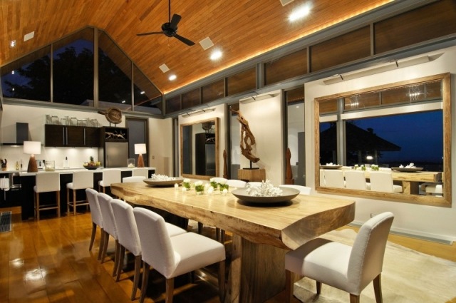 Loftový štýl exotického nábytku-sedlová strecha z nehrdzavejúcej ocele-Villa Chan-Grajang