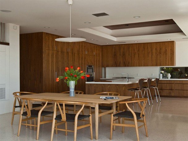 luxusná vila hollywoodska jedáleň drevený nábytok luxusná vila hollywood hills jedáleň drevený nábytok