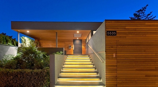 luxusná fasáda fasády z cédrového vily luxusná vila cédrový obklad vonkajšia fasáda