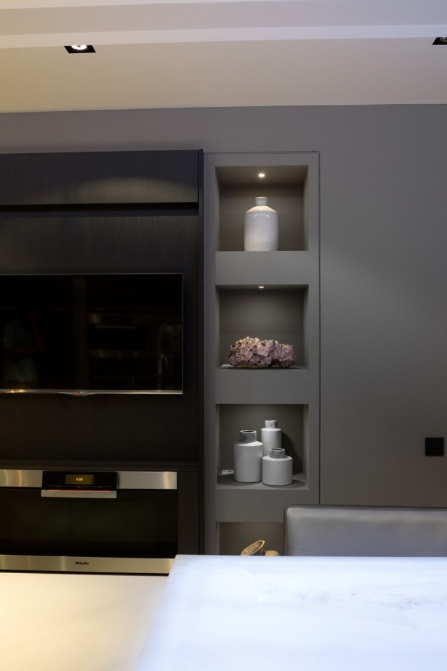Kuchyňa hi-tech vybavenie-vstavané spotrebiče-policové vily