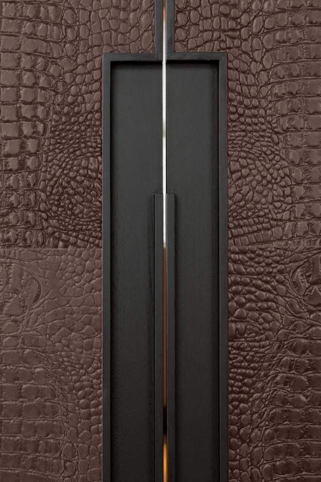 Kožené dverové výplne-dizajn posuvných dverí architektúra interiéru Robert Kolenik