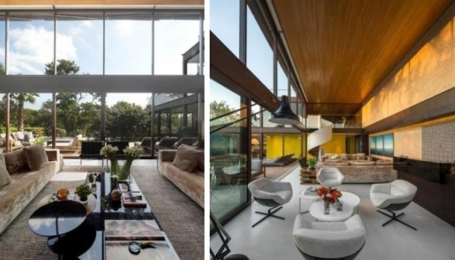 vila otvorené zasklené podkrovné zariadenie v štýle sedacieho nábytku