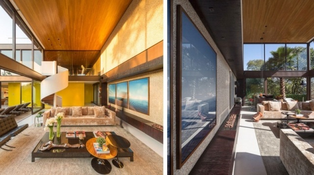 nápady na zariadenie miestnosti s farebnou schémou - luxusná vila s bazénom