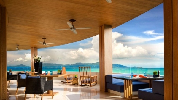 terasa panoráma luxusná vila rezort Koh Samui