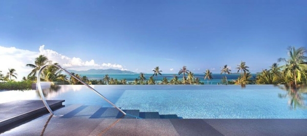 nekonečný bazén luxusný prázdninový dom resort Koh Samui