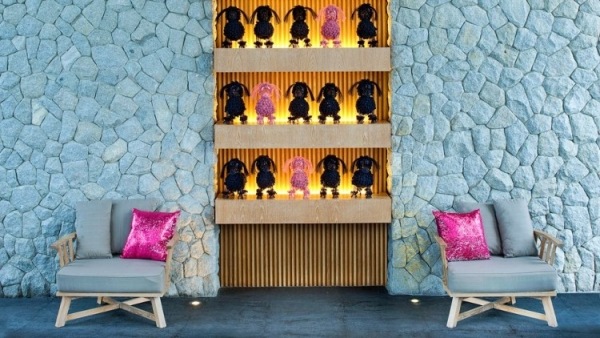 vstavaná polica prázdninový dom rezort Koh Samui