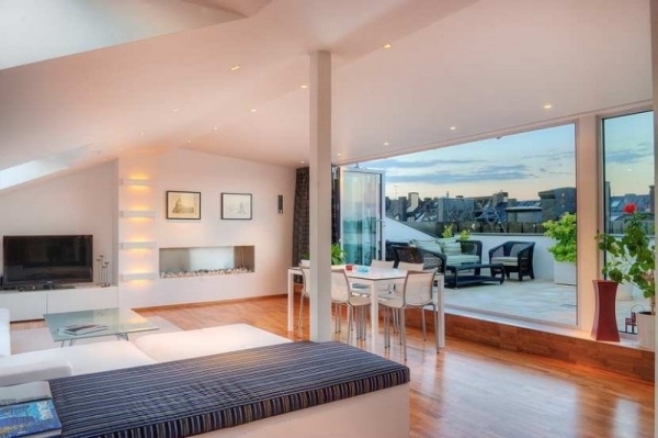 Mezonetový byt s moderným interiérovým dizajnom a obývacou izbou Mezonetový byt-moderný-interiérový-dizajn-jedálenský-obývací priestor