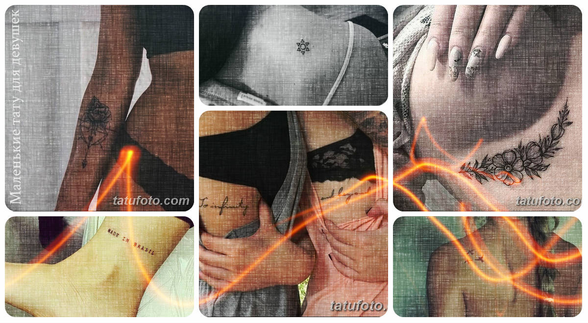 Kis tetoválások lányoknak - a kész tetoválások érdekes rajzainak gyűjteménye