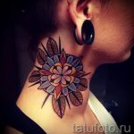 mandala a nyak tetoválásán - fotó példa egy kész tetoválásra a 01052016 -ból 32
