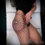 mandala tetoválás a combon - fotó példa egy kész tetoválásra 01052016 -ból 1