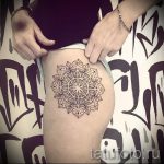 mandala tetoválás a combon - fotó példa a kész tetoválásra 01052016 -ból 2