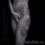 mandala tetoválás a combon - fotó példa egy kész tetoválásra 01052016 -ból 4