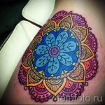 mandala tetoválás a combon - fotó példa egy kész tetoválásra a 01052016 -ból 10