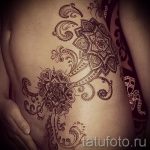 mandala tetoválás a combon - fotó példa egy kész tetoválásra a 01052016 -ból 12