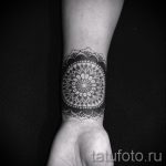 mandala tetoválás a karon - fotó példa egy kész tetoválásra a 01052016 35 -ből