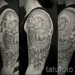 Mandala in form Form einer Pfingstrose Tätowierung - Foto Beispiel des fertigen Tätowierung auf 01052016 1