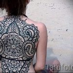 mandala tetoválás a hátlapon - fotó példa egy kész tetoválásra 01052016 -ból 9