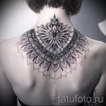 mandala tetoválás a hátlapon - fotó példa egy kész tetoválásra a 01052016 31 -ből