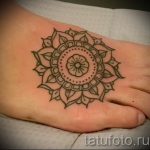 mandala tetoválás a lábán - Fotó példa a kész tetoválásra a 01052016 -on 1