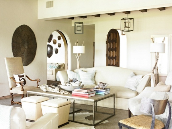 Stredomorský rustikálny drevený nábytok, biely plagátový nábytok