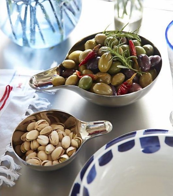 Hliníkové misky na olivy a orechy-morské jedlá hliníkové škrupiny-orechy-olivy-moderné-paolo-navone-námorná-zbierka-prepravka-sud