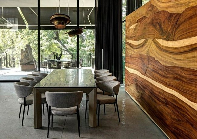 Betónové obklady sklenená fasáda krásna príroda