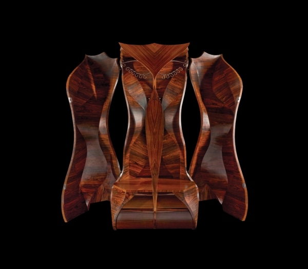 Dvere šatníkovej skrine z masívneho dreva dizajnový mechanizmus otvorený